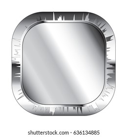 Abstract rounded square background with a silver frame, with space for your text. Vector illustration.