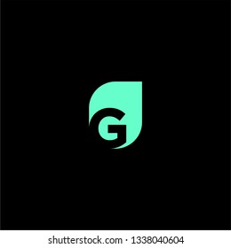 abstract rounded square G logo letter design concept in green color