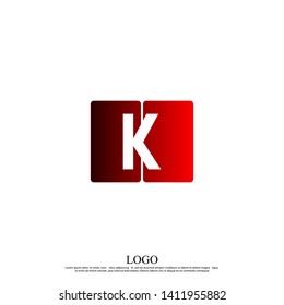 abstract rounded square K logo letter in red gradient colour design concept