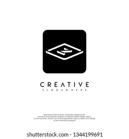 abstract rounded square logo letter z in shadow shape design concept