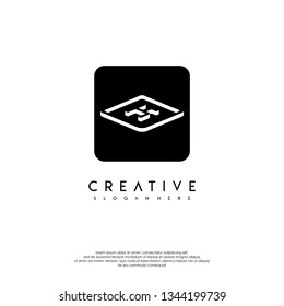 abstract rounded square logo letter K in shadow shape design concept