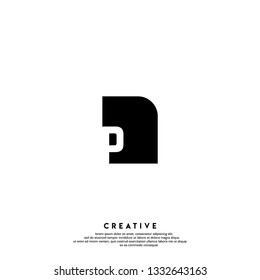 abstract rounded square P logo letter design concept