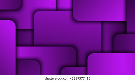 Resumen de cuadrados redondeados de color morado oscuro con y sombra en el fondo.Ilustración gráfica vectorial.
