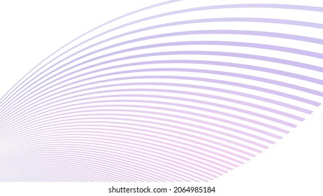 Abstract rounded striped shape in light violet and lilac curved stripes. Vector graphic pattern