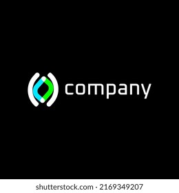 Abstract Rounded Tech modern logo