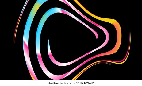 Abstract rounded twisted abstract circular cosmic rainbow striped magical unusual gradient texture from multi-colored lines and spirals, stripes. The background. Vector illustration.