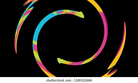 Abstract rounded twisted abstract circular cosmic rainbow striped magical unusual gradient texture from multi-colored lines and spirals, stripes. The background. Vector illustration.