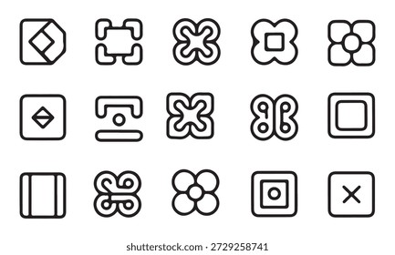 Abstrakte abgerundete Benutzeroberflächensymbole - moderne Symbole der App-Benutzeroberfläche