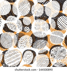 abstract rounds with dots and lines seamless vector background wallpaper pattern