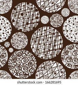 abstract rounds with dots and lines seamless vector background wallpaper pattern 