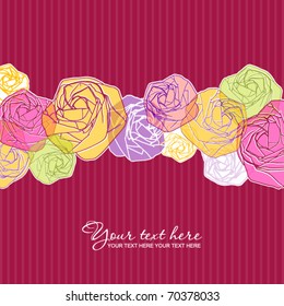 Abstract rouse greeting card. Vector