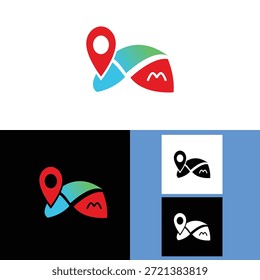 Abstraktes Routenplan-Logo mit dynamischem Navigationspfad mit Positionsstift. Geeignet für Logistikdienste, Navigationstechnik, Reiseplattformen und Routenplanungsmarken.
