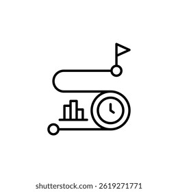 Abstract Route with Time and Graph, Visualizing Project Timeline and Goals