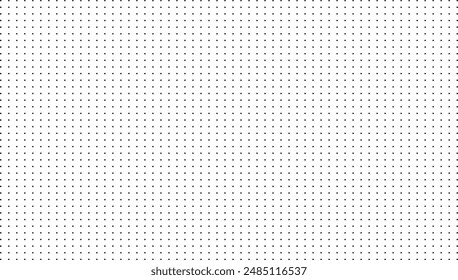 Abstract row of black dots, seamless white paper pattern background. Minimal monochrome graphic copy space mockup grid design, paper table template.