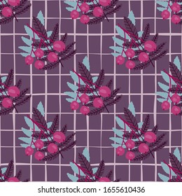 Patrón rowan abstracto sin fisuras. Fondo floral. Papel tapiz botánico. Diseño de impresión textil. Diseño de tejidos, tejidos textiles, papel de envolver, productos textiles de cocina. Ilustración del vector