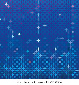 Abstract royal blue vector detailed background with colorful elements like bursting stars or glittering gemstones. Background image for a spa website, night club flyer, wallpaper, music poster