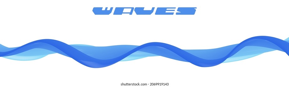 Abstract royal blue waves of very thin lines. Vector graphic of undulated hairlines