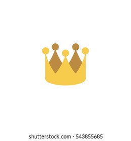 Abstract royal crown flat design vector icon. Flat style color logo. Golden crown of a king illustration