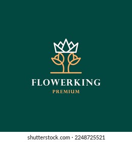 Abstraktes Symbol für königliche Blume, Vektorsymbol. Naturkronenlogotype.