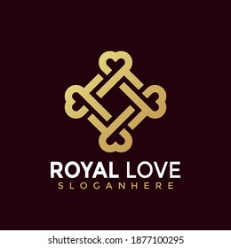 Abstract Royal Love Modern Logo Design Vector Illustration