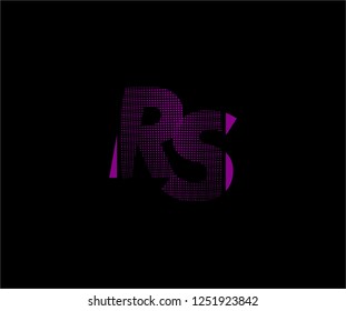 Abstract RS pattern pixel bit squares geometric modern tech logo