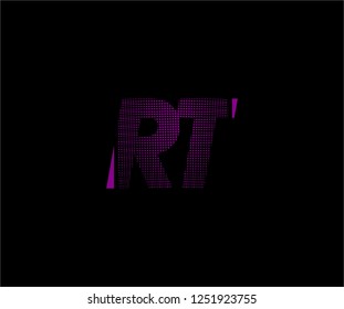 Abstract RT pattern pixel bit squares geometric modern tech logo