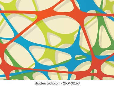 Abstract rubber band of network in bright color