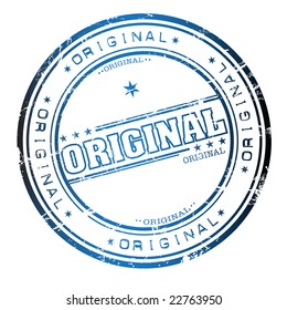 Abstract rubber grunge office stamp with small stars and the word original written in the middle of the stamp