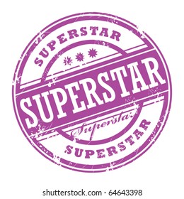Abstract rubber grunge stamp with the word Superstar, vector illustration