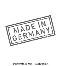 Abstract Rubber seal button stamp with text Made in Germany icon isolated on white background.Design template element for Deutsche products banner.Vector illustration.