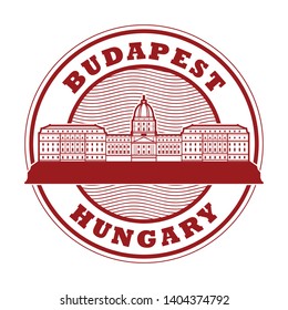 Abstract rubber stamp with Buda Castle in Budapest, Hungary inside, vector illustration