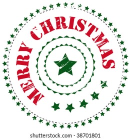 Abstract rubber stamp: Merry Christmas