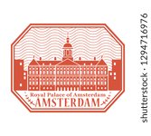 Abstract rubber stamp with words Royal Palace, Amsterdam, Netherlands inside, vector illustration