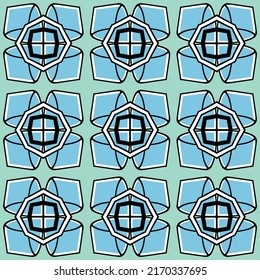 Abstract rug pattern geometric shapes inspired by oriental and indigenous native motifs