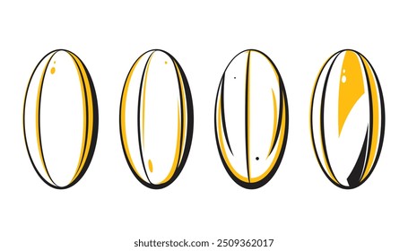 Abstractas icono de pelota de rugby. Ilustración vectorial
