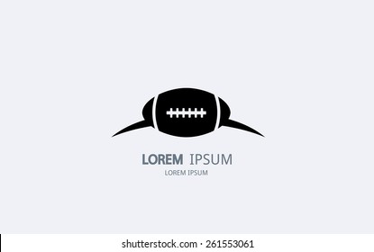 Abstract rugby ball logo. Vector logotype design.