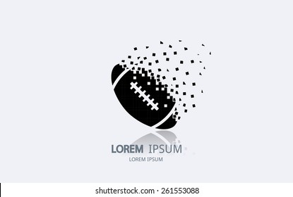 Abstract rugby ball logo. Vector logotype design.