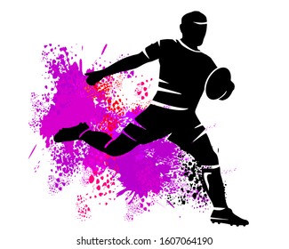 abstract rugby player vector illustration
