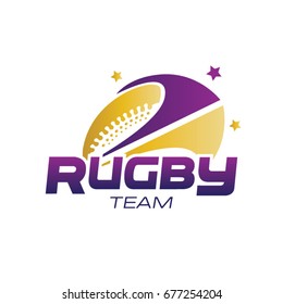 Abstract Rugby Team Logo Symbol Concept