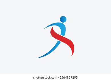 Abstract Run People Logo Design Templates