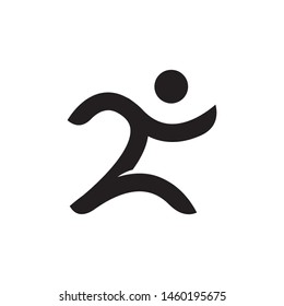 Abstract runner man logo template vector sport icon design