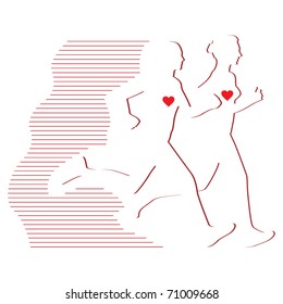 abstract runners vector