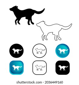 Abstract Running Dog Icon Set