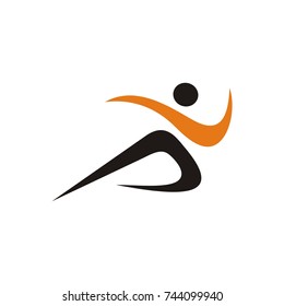 Abstract running figure logo design template vector
