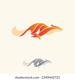 Abstract Running Fox logo gradient colorful style vector template. Vector illustration