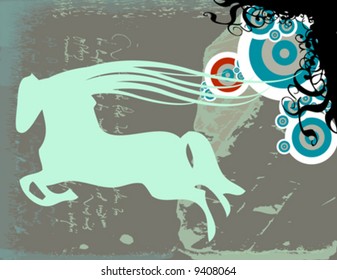 abstract running horse