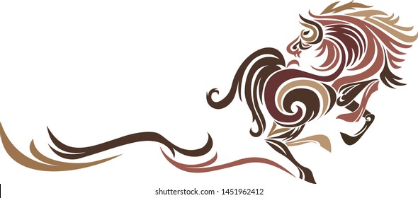 Abstract Running Horse Logo Vector. Silhouette of horse running, graphic design.