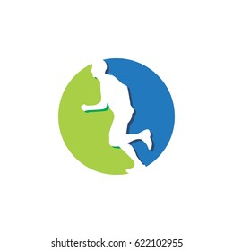 abstract running icon logo