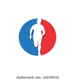 abstract running icon logo