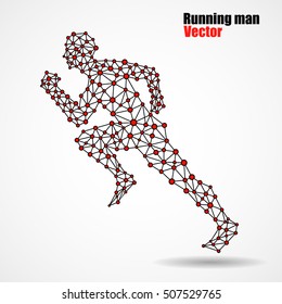 Abstract running man from circles and lines, vector illustration eps 10